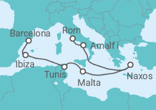 Reiseroute der Kreuzfahrt  A Journey of Iconic Islands & Coastal Wonders - Explora Journeys
