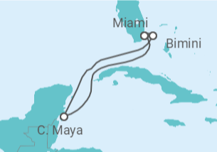 Reiseroute der Kreuzfahrt  USA - Virgin Voyages