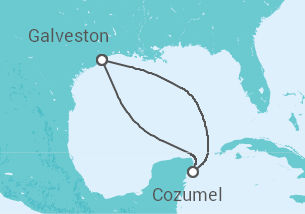 Reiseroute der Kreuzfahrt  Mexiko - Royal Caribbean