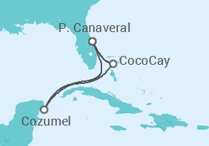 Reiseroute der Kreuzfahrt  Mexiko - Royal Caribbean
