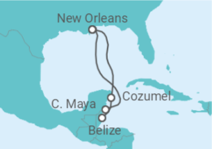 Reiseroute der Kreuzfahrt  Belize, Mexiko - Royal Caribbean