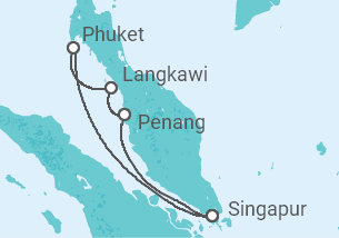Reiseroute der Kreuzfahrt  Malaysia, Thailand - Royal Caribbean