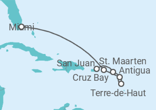Reiseroute der Kreuzfahrt  Antigua Und Barbuda, Sint Maarten - Explora Journeys