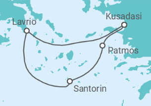 Reiseroute der Kreuzfahrt  Griechenland - Celestyal Cruises