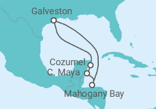 Reiseroute der Kreuzfahrt  WESTERN CARIBBEAN - Carnival Cruise Line