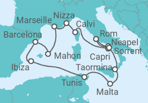 Reiseroute der Kreuzfahrt  An Extended Journey of Spectacular Serenity, Mountain Views & Mythical Spirit - Explora Journeys