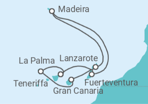 Reiseroute der Kreuzfahrt  Kanaren Alles Inklusive - mit Flug - MSC Cruises
