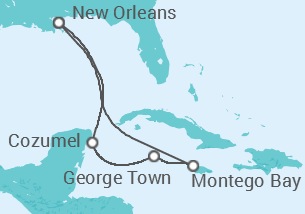 Reiseroute der Kreuzfahrt  WESTERN CARIBBEAN - Carnival Cruise Line