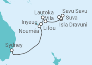 Reiseroute der Kreuzfahrt  Nauru, Vanuatu, Fidschi Inseln - NCL Norwegian Cruise Line