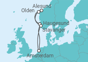 Reiseroute der Kreuzfahrt  Norwegen - Celebrity Cruises