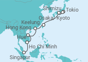 Reiseroute der Kreuzfahrt  Coastal Asia Explorer - Celebrity Cruises