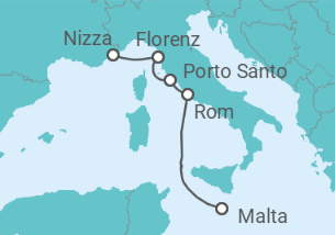 Reiseroute der Kreuzfahrt  Italien - Silversea