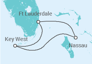 Reiseroute der Kreuzfahrt  USA, Bahamas - Royal Caribbean