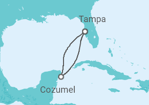 Reiseroute der Kreuzfahrt  Mexiko - Royal Caribbean