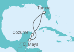 Reiseroute der Kreuzfahrt  Mexiko - Royal Caribbean