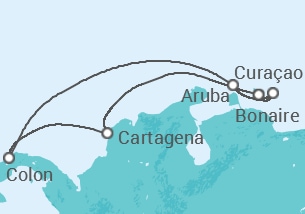 Reiseroute der Kreuzfahrt  Curaçao, Bonaire, San Eustaquio y Saba, Aruba, Panama - Royal Caribbean