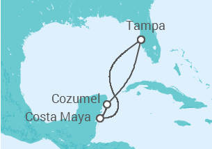 Reiseroute der Kreuzfahrt  Mexiko - Royal Caribbean