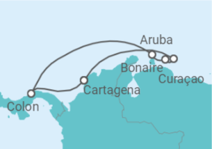 Reiseroute der Kreuzfahrt  Bonaire, San Eustaquio y Saba, Curaçao, Aruba, Panama - Royal Caribbean