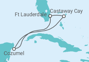 Reiseroute der Kreuzfahrt  Mexiko - Disney Cruise Line