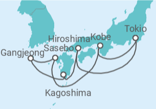 Reiseroute der Kreuzfahrt  Japan Alles Inklusive - MSC Cruises