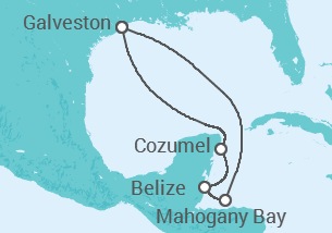 Reiseroute der Kreuzfahrt  WESTERN CARIBBEAN - Carnival Cruise Line