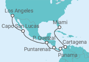 Reiseroute der Kreuzfahrt  Mexiko, Chile, Kolumbien - Virgin Voyages