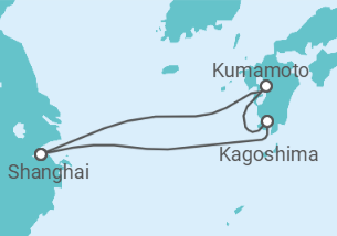 Reiseroute der Kreuzfahrt  Japan - Royal Caribbean