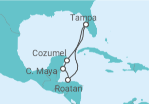 Reiseroute der Kreuzfahrt  Mexiko, Honduras - Royal Caribbean