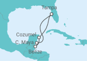 Reiseroute der Kreuzfahrt  Belize, Mexiko - Royal Caribbean