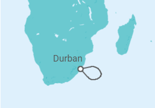 Reiseroute der Kreuzfahrt  Südafrika - MSC Cruises