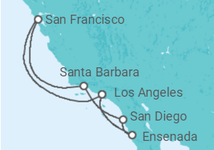 Reiseroute der Kreuzfahrt  Classic California Coast - Princess Cruises