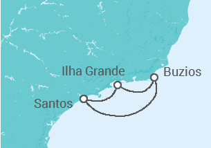 Reiseroute der Kreuzfahrt  Brasilien - MSC Cruises