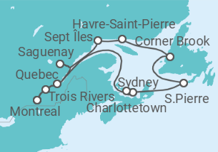 Reiseroute der Kreuzfahrt  Grand Canadian Discovery - Silversea