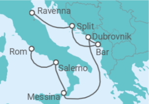Reiseroute der Kreuzfahrt  Kroatien, Italien - Royal Caribbean