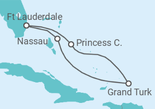 Reiseroute der Kreuzfahrt  Eastern Caribbean with Turks & Caicos Holiday - Princess Cruises
