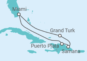 Reiseroute der Kreuzfahrt  Bahamas, Dominikanische Republik - Virgin Voyages