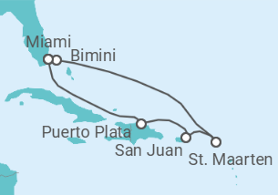 Reiseroute der Kreuzfahrt  Puerto Rico, Sint Maarten - Virgin Voyages