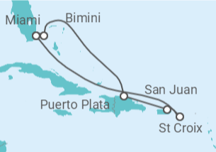 Reiseroute der Kreuzfahrt  Puerto Rico - Virgin Voyages