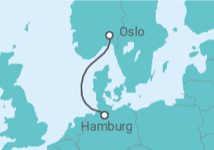 Reiseroute der Kreuzfahrt  4 Tage - Kurzreise Oslo - ab/bis Hamburg - Mein Schiff