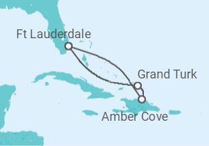 Reiseroute der Kreuzfahrt  Caribbean Getaway with Grand Turk - Princess Cruises