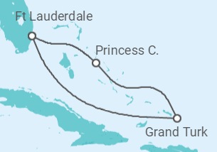 Reiseroute der Kreuzfahrt  Caribbean Getaway with Grand Turk - Princess Cruises