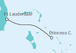 Reiseroute der Kreuzfahrt  Eastern Caribbean Getaway with Bahamas - Princess Cruises