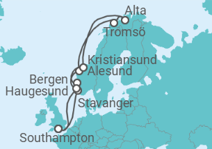 Reiseroute der Kreuzfahrt  Norwegen - NCL Norwegian Cruise Line