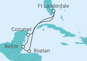 Reiseroute der Kreuzfahrt  Western Caribbean with Mexico - Princess Cruises