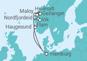 Reiseroute der Kreuzfahrt  Norwegen Alles Inklusive - Costa Kreuzfahrten