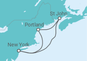 Reiseroute der Kreuzfahrt  Canada Cruise - Carnival Cruise Line