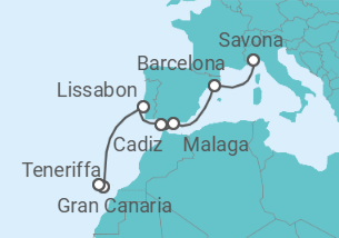 Reiseroute der Kreuzfahrt  Kanaren - Costa Kreuzfahrten