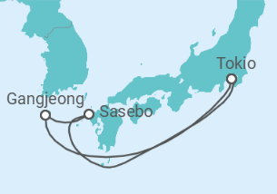 Reiseroute der Kreuzfahrt  Japan Alles Inklusive - MSC Cruises