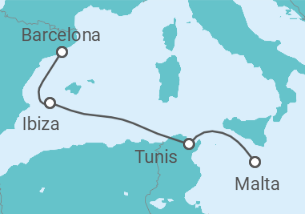 Reiseroute der Kreuzfahrt  A Journey through Legendary Crossroads & Island Spirit - Explora Journeys