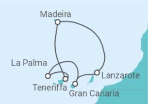 Reiseroute der Kreuzfahrt  Kanaren - MSC Cruises